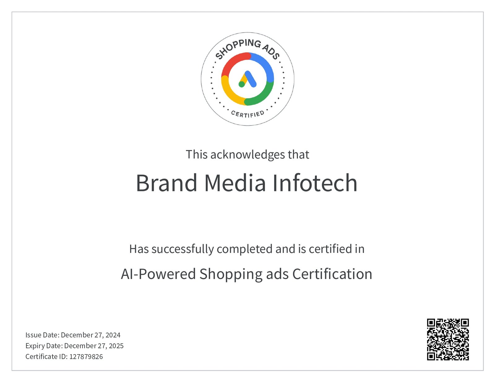 Al-Powered Shopping ads Certification