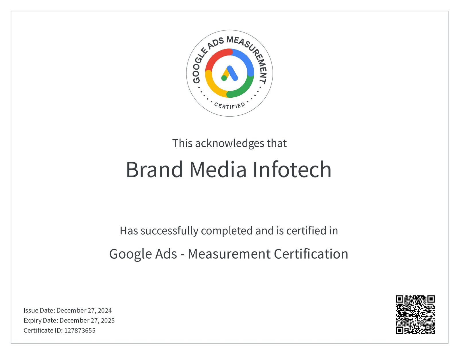 Google Ads - Measurement Certification